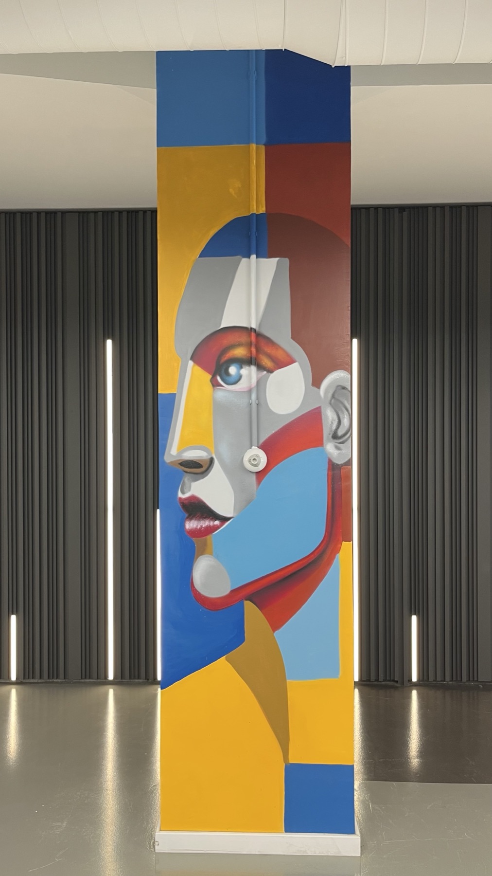 Indoor school atrium mural